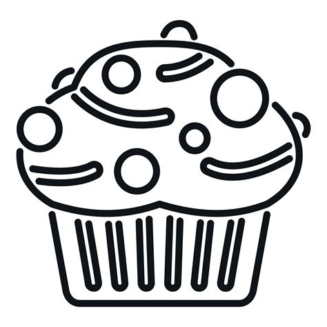 Meal Muffin Icon Outline Vector Bakery Menu 22873859 Vector Art At