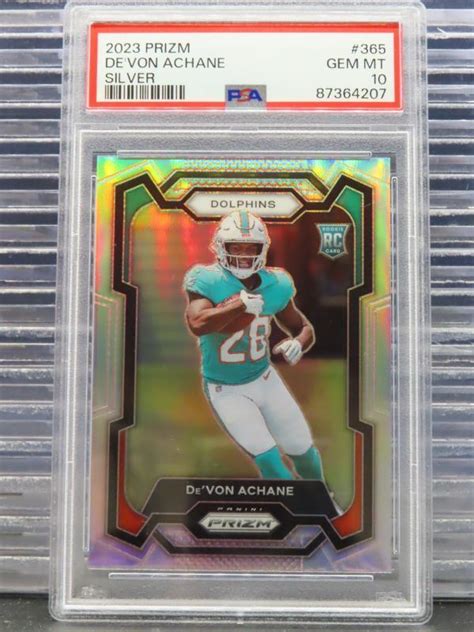 Panini Prizm De Von Achane Silver Prizm Rookie Rc Psa