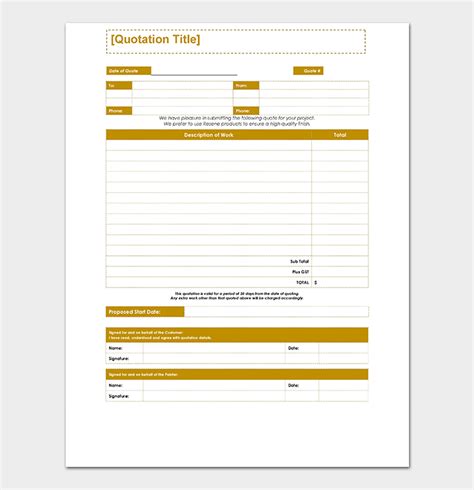 Service Quotation Template 10 Samples And Formats