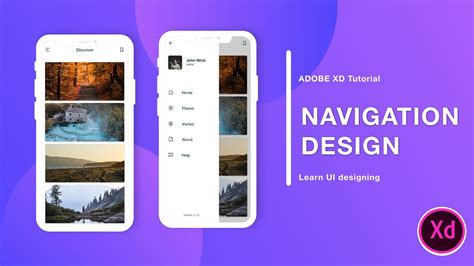 Navigation Menu Animation In Adobe Xd Adobe Xd Design Tutorial Youtube