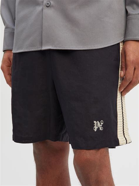 Monogram Track Shorts In Black Palm Angels® Official