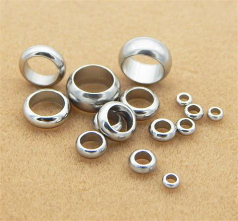 Stainless Large Hole Spacer Beads Surgical Steel Grey Silver Etsy