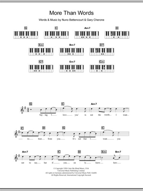 More Than Words Sheet Music Direct