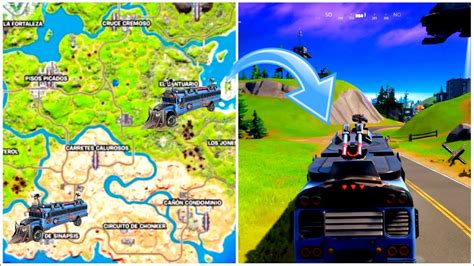 UBICACIÓN TODOS los AUTOBÚSES DE BATALLA BLINDADOS en FORTNITE