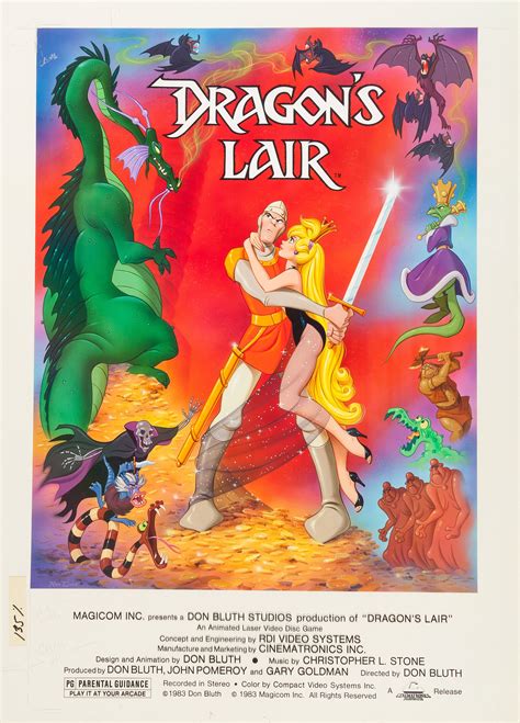 Dragon S Lair Arcade Promotional Poster Artwork Original Video Game