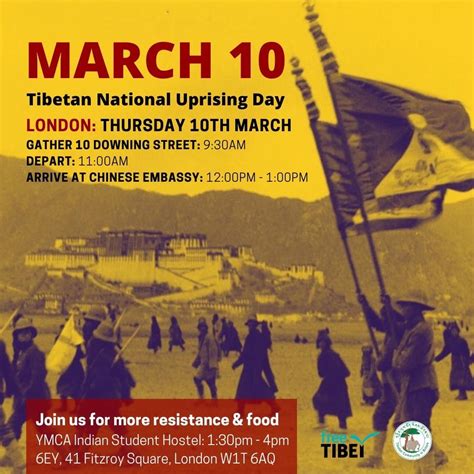 March 10 Tibetan National Uprising Day London Protest 2022 Global