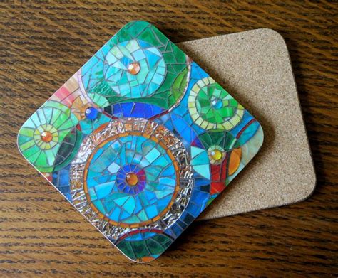 Мозаичные подставки под стаканы LA Mosaic Gifts | Mosaic art, Blue ...