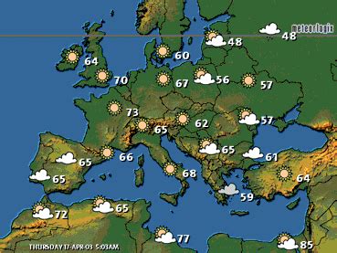 Europe Map Weather Forecast - Gretel Hildagarde