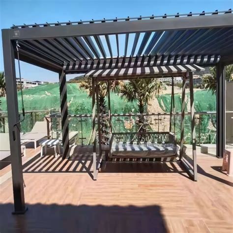 Modern Design Custom Size Louvered Roof Patio Pergola Outdoor