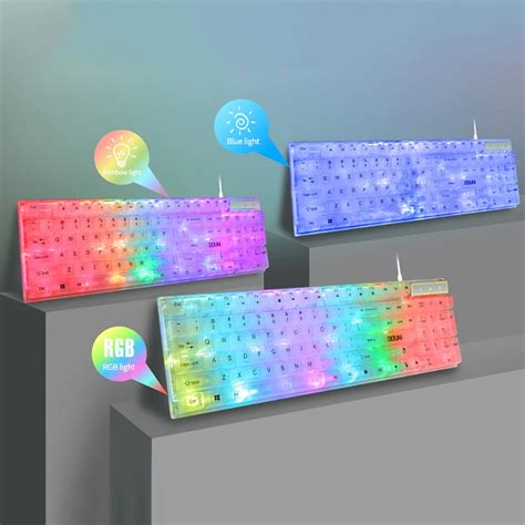 2024 Neue Kb101 Transparente Mechanische Tastatur Tasten Beleuchtete