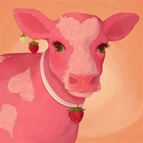 Pink Cow Drawing