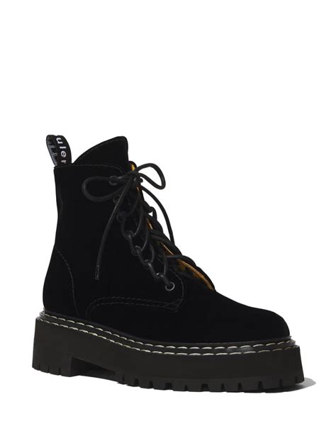 Proenza Schouler Velvet Combat Boots Farfetch