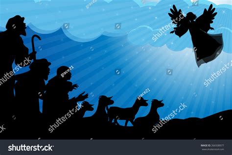 Angel Announced Shepherds Birth Jesus Stock Vector Royalty Free 266508977 Shutterstock