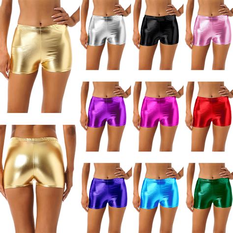 Vêtements lingerie Short métallique noir pour femme taille moyenne pôle phtalshorts pour