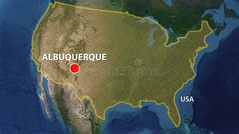 Geolocation Of The City Of Albuquerque On The Map Stock Footage Video