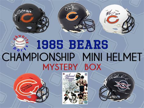 Schwartz Sports 1985 Chicago Bears Champions Signed Mini Helmet Mystery Box Series 10