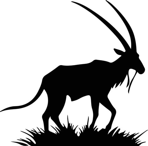 oryx black silhouette 38102066 Vector Art at Vecteezy