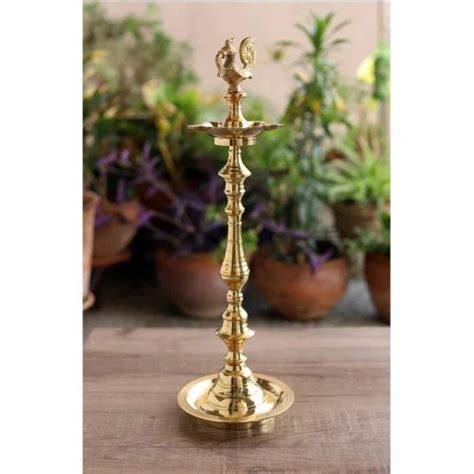 Indian Art Villa Pure Finish Diya Stand Pillar Diya Brass Diya Stand