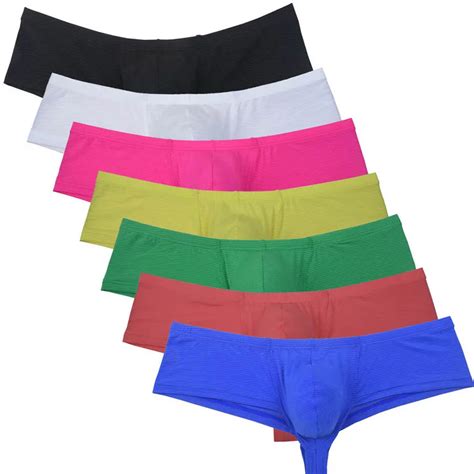 Men Ice Silk Cheeky Bikini Boxer Underwear Hipster Trunks Mens Boxer