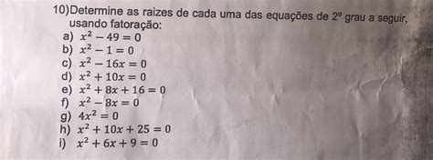 Analise As Equações Do Segundo Grau A Seguir Braincp