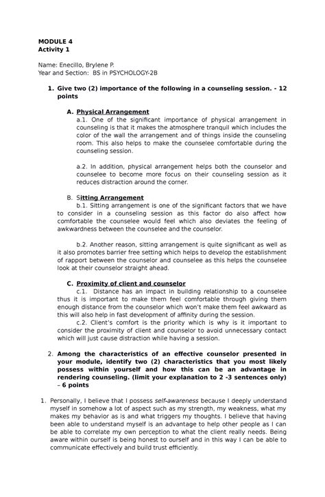 Module 4 Activity Module 4 Activity 1 Name Enecillo Brylene P