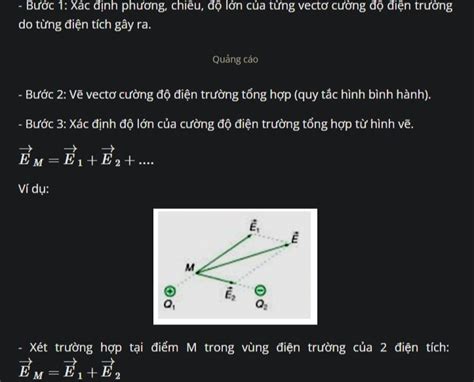 Xác định được phương chiều độ lớn của vectơ cường độ điện trường tại