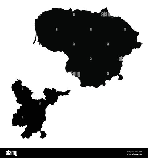 Mapa Vectorial De Lituania Y Vilna País Y Capital Ilustración