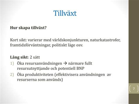 PPT Tillväxt inflation och arbetslöshet PowerPoint Presentation