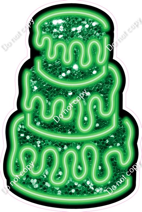 Neon Green Cake Sparkle Sign Swag Usa