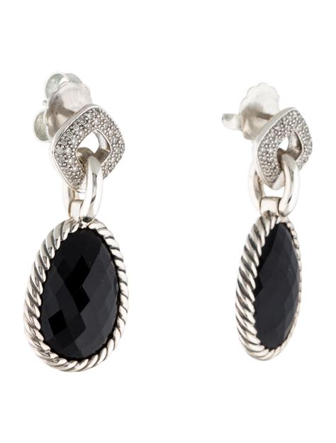 David Yurman Onyx & Diamond Drop Earrings - Earrings - DVY32849 | The ...