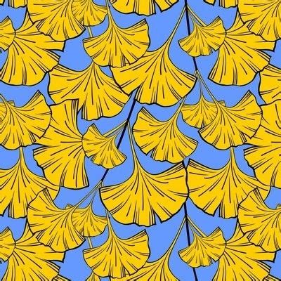 Yellow Ginkgo Biloba Fabric Wallpaper And Home Decor Spoonflower