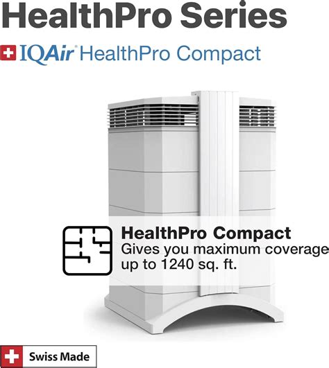 IQAir HealthPro Compact Air Purifier White 1AG UA0 RGU Best Buy