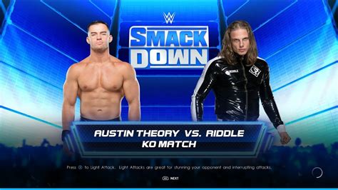 WWE 2K22 PC Austin Theory VS Riddle KO Match YouTube