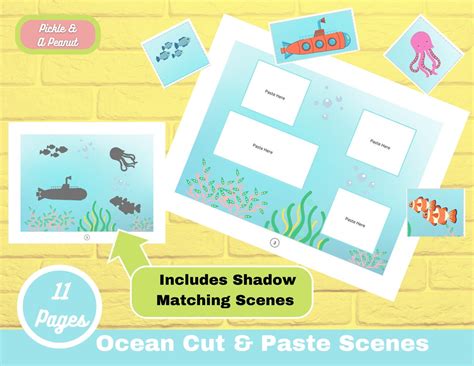 Cut And Paste Ocean Cutting Practice Preschool Scissor Etsy