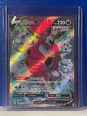 Hoopa V Rare Full Art Holo Pokemon Card Fusion Strike Tcg Near