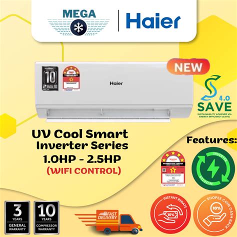 NEW MODEL HAIER UV COOL PREMIUM UV COOL SMART R32 AIRCOND INVERTER