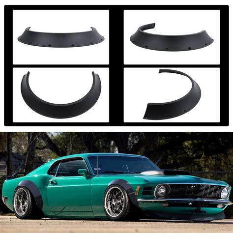 Snapklik Pcs Black Universal Car Flexible Fender Flares Wheel