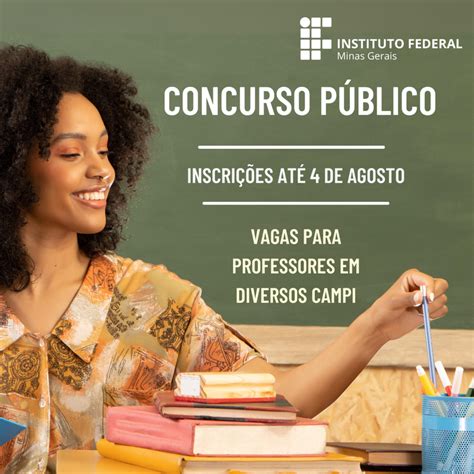 Vagas para professor efetivo no IFMG Instituto Federal de Educação