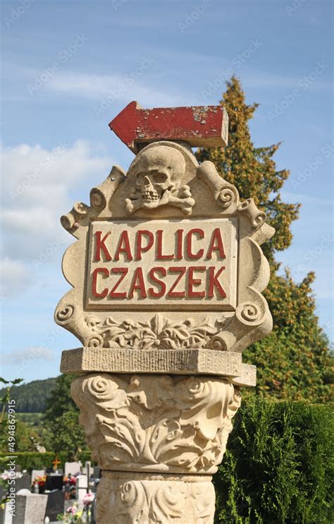 Signpost Of Kaplica Czaszek Skull Chapel At Czermna District In