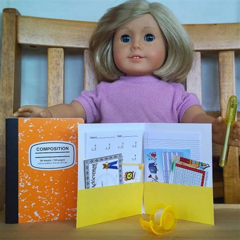 American Girl Doll Mini School Supply by PocketParchment on Etsy