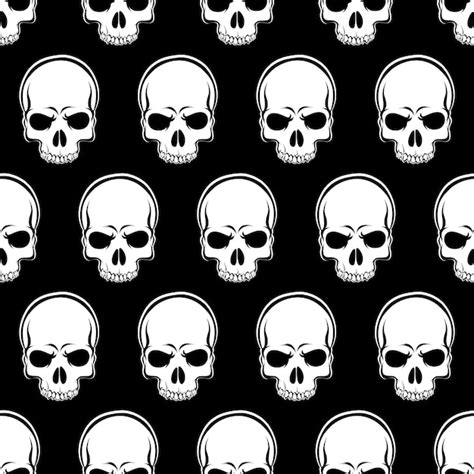 Premium Vector Vector Skulls Seamless Looped Pattern