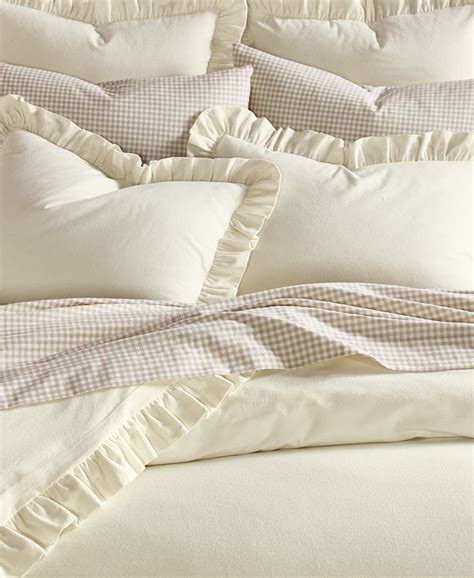 Martha Stewart Collection Luxury Portuguese Flannel Ruffle King Duvet