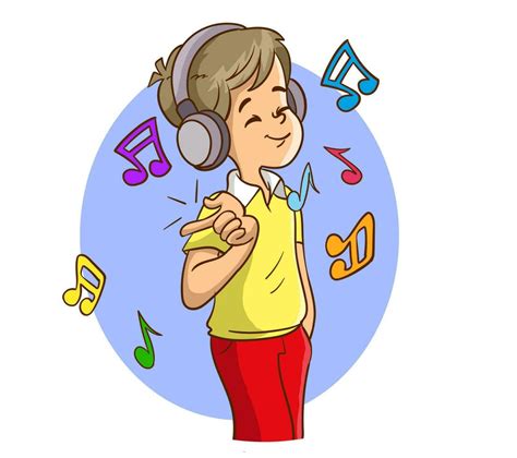 vector illustration of boy listening to music 25402092 Vector Art at Vecteezy