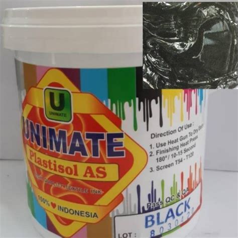 Jual Tinta Sablon Plastisol Unimate As Black Kg Shopee Indonesia