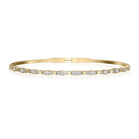 Christopher Designs 14k Yellow Gold Diamond Flex Bangle | Maine & New