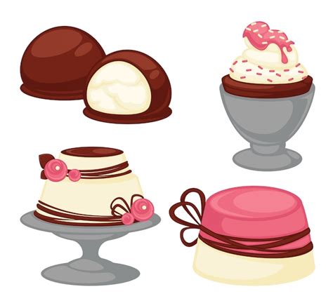 Premium Vector Sweet Desserts And Pastry Cakes Vector Icons