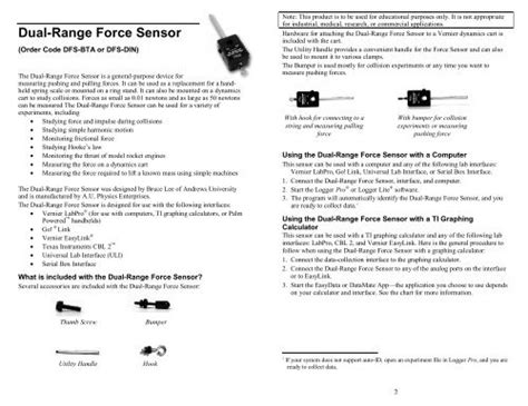 dual range force sensor vernier software technology