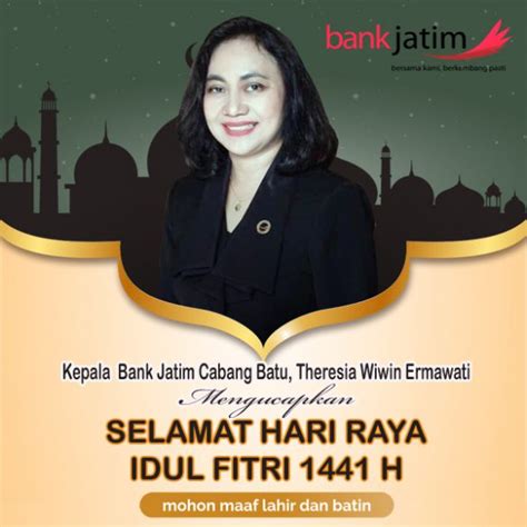 Kepala Bank Jatim Cabang Kota Batu Mengucapkan Selamat Hari Raya Idul