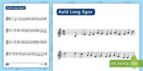 FREE! - Auld Lang Syne Piano Sheet Music (teacher made)