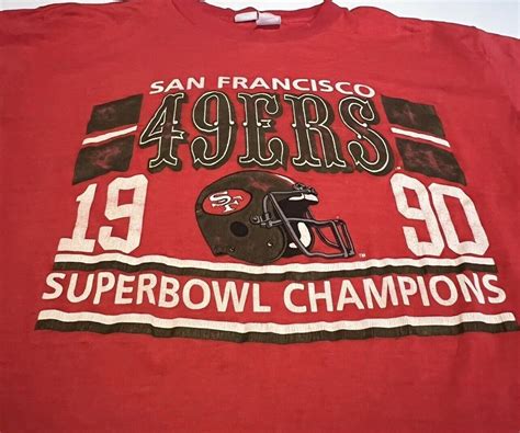 Vintage San Francisco 49ers Super Bowl Champions Shirt 1989 1990 L Ebay